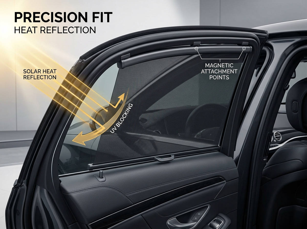 CarNova07 Retractable Roller Window Sunshade Curtains